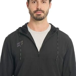 Hurley Black Hooded Windbreaker for Men